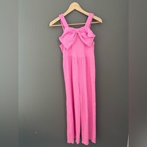 Pink Kids Jumpsuit with Bow